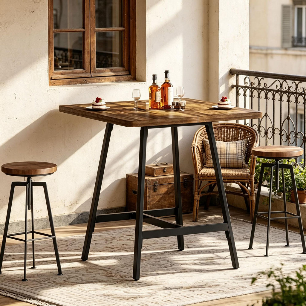 31 Inch Square Bar Table High Top Pub Dining Table with Thickened