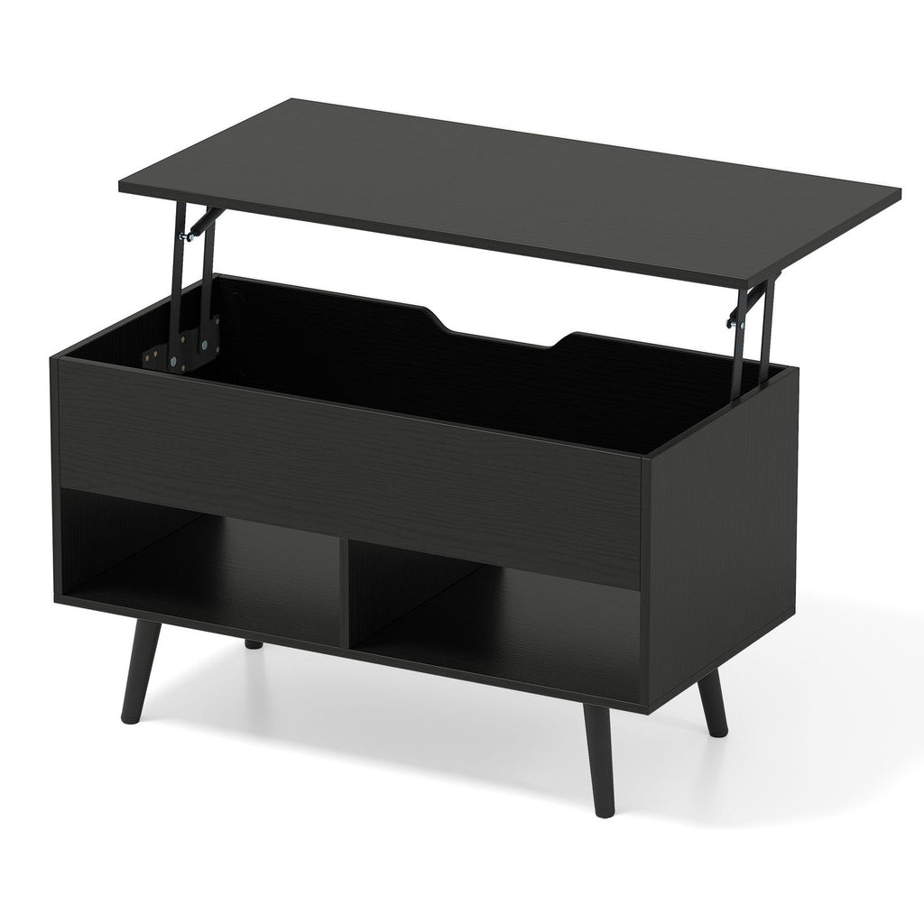 31.5 Inch Lift-Top Coffee Table with Hidden Storage and 2 Open Shelves