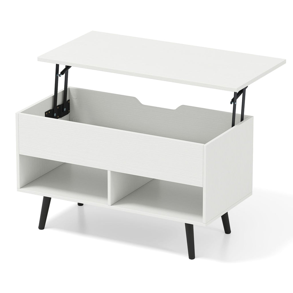 31.5 Inch Lift-Top Coffee Table with Hidden Storage and 2 Open Shelves