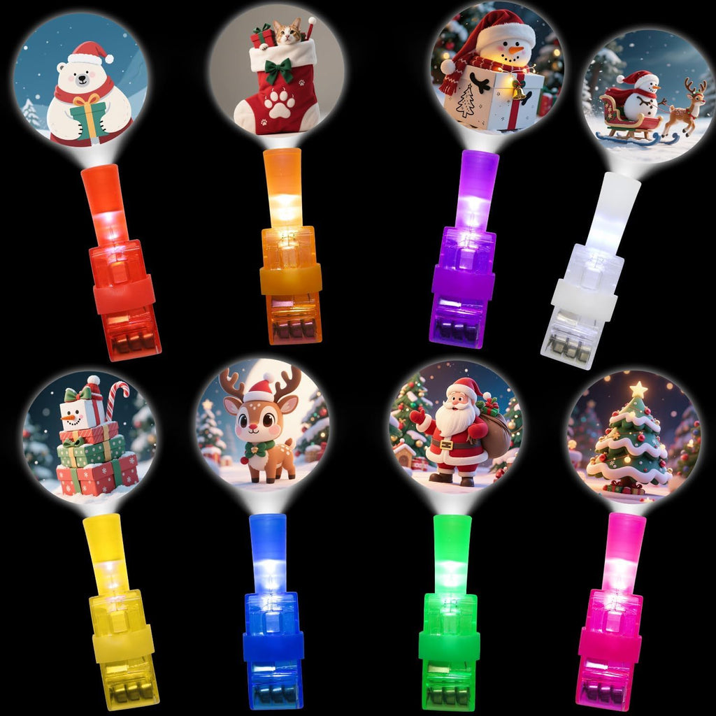 32PCS LED Light Up Finger Lights Party Supplies,Christmas Party Favors,Christmas Toys Classroom Prizes Christmas Gifts for Students Bulk Xmas Party Favors Treats Supplies