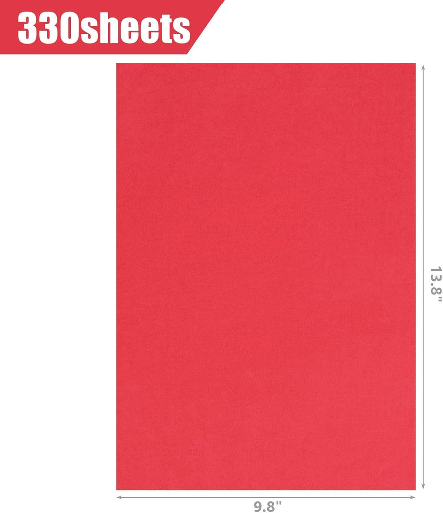 330 Sheets Tissue Paper Bulk, 14 x 10 Inch Red Gift Wrapping Tissue Paper for Wedding Birthday DIY Crafts Art Project