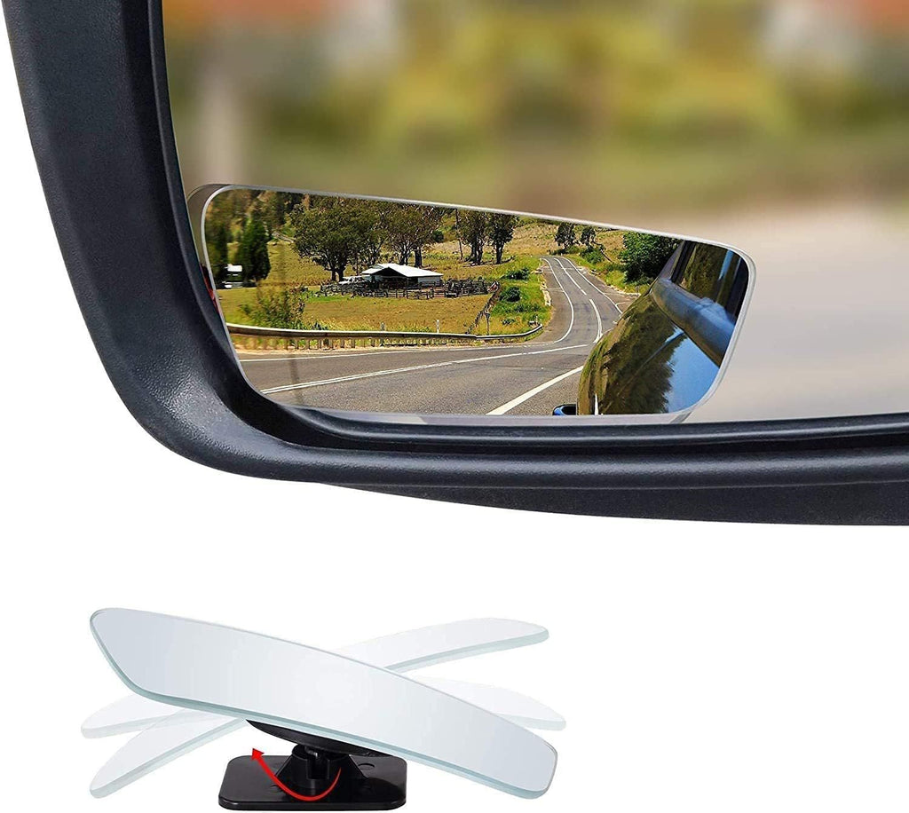 3.5-Inch Rectangular Blind Spot Mirrors for Cars, Universal Fit, HD Convex Wide Angle, Stick-On Frameless Design, Adjustable Blindspot Mirror for Car Side Mirrors, 2-Pack