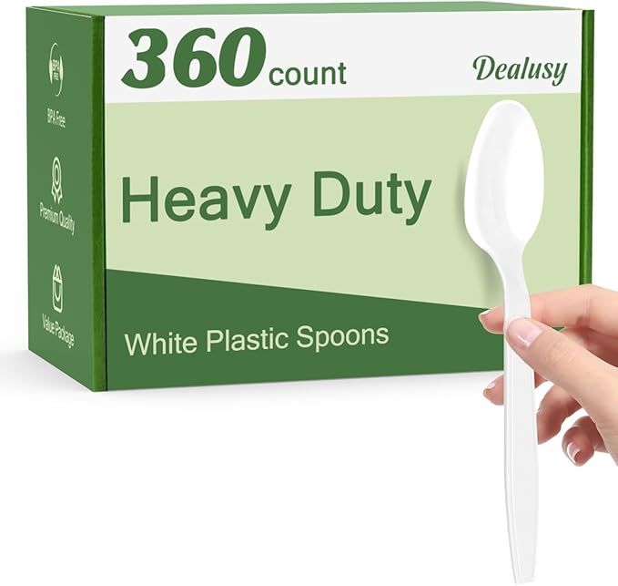 360 Count Black Plastic Spoons Disposable, BPA-Free, Heat Resistant, Solid and Durable Disposable Spoons Heavy Duty Bulk, Premium Spoons plastic disposable for Party Supply