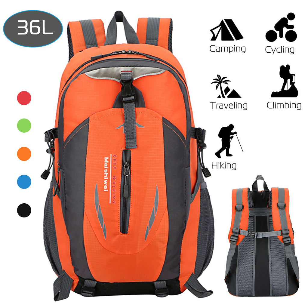 36L Travel Backpack Waterproof Hiking Daypack with Multiple Compartments and Pockets, Nylon Backpack for Camping