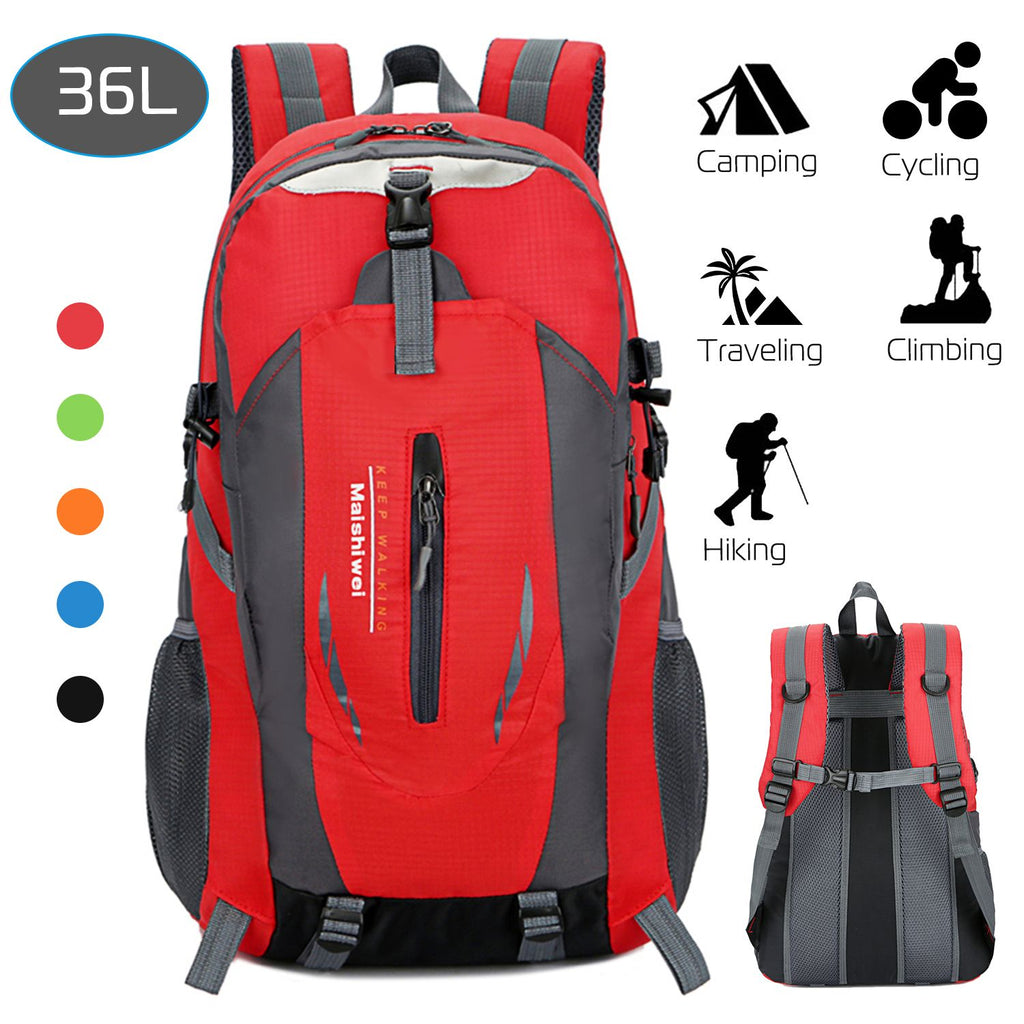 36L Travel Backpack Waterproof Hiking Daypack with Multiple Compartments and Pockets, Nylon Backpack for Camping