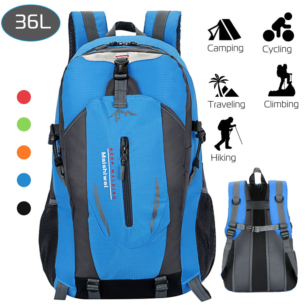 36L Travel Backpack Waterproof Hiking Daypack with Multiple Compartments and Pockets, Nylon Backpack for Camping