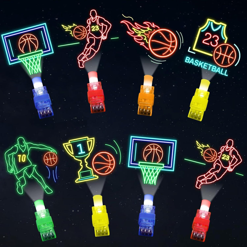36Pcs Basketball Themed LED Finger Lights Basketball Party Favors Glow in the Dark Light Up Finger Lights Sport Themed Toys