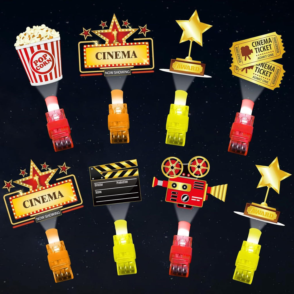 36Pcs Movie Night LED Finger Lights Movie Theme LED Finger Lights Glow in the Dark Light Up Toys