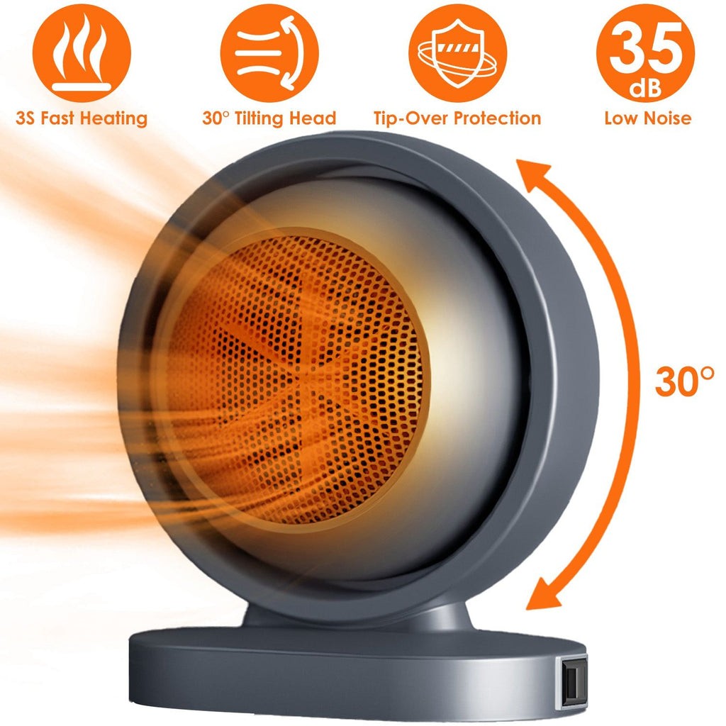 380W Space Heater with 30° Tilting Angle 3S Fast Heating Portable Desktop Electric Heater For Indoor Use With Overheat Protection Tip Over Protection for Home Office
