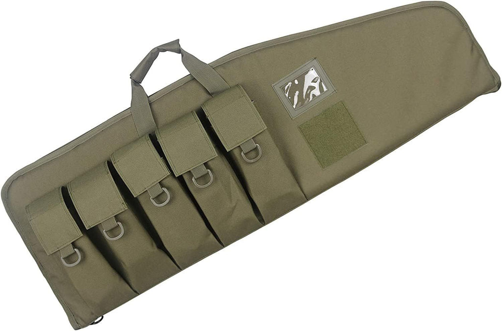 38/42 Inch Padded Long Equipment Carrying Case, Water-Resistant Storage Bag with 5 Accessory Pockets, Reinforced Handle and Adjustable Shoulder Strap