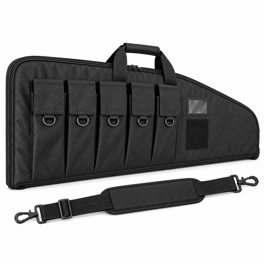 38/42 Inch Padded Long Equipment Carrying Case, Water-Resistant Storage Bag with 5 Accessory Pockets, Reinforced Handle and Adjustable Shoulder Strap