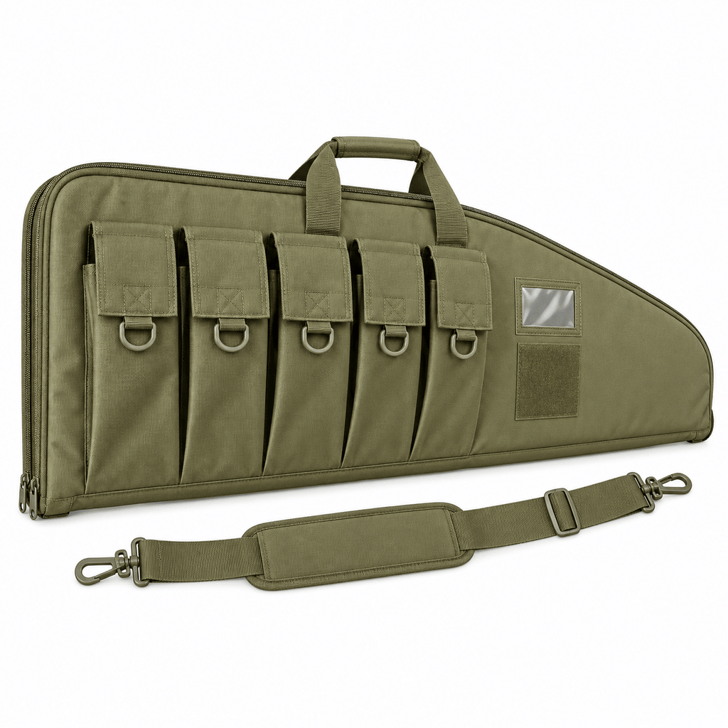 38/42 Inch Padded Long Equipment Carrying Case, Water-Resistant Storage Bag with 5 Accessory Pockets, Reinforced Handle and Adjustable Shoulder Strap