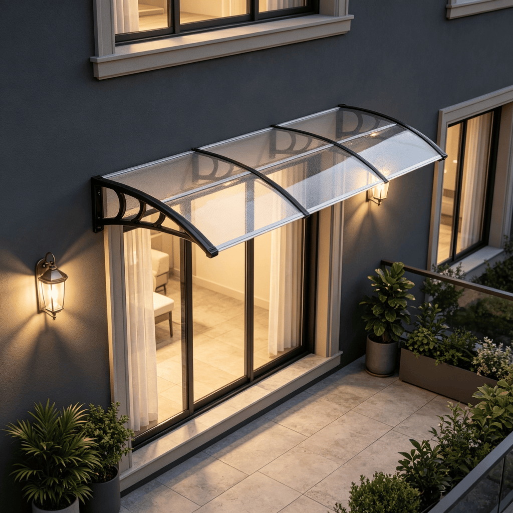 39 X 30 Inch Exterior Front Door Window Awning Outdoor Canopy Roof for Entrance Porch