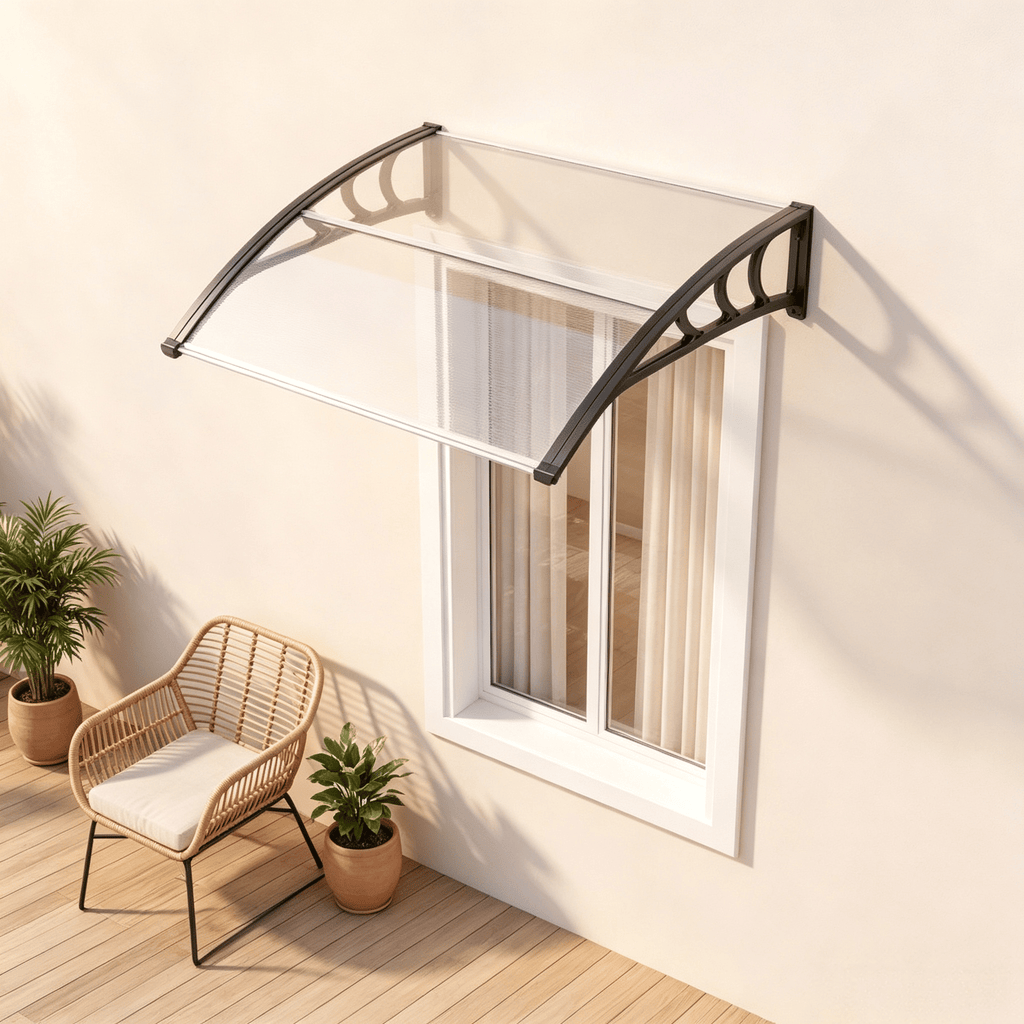 39 X 30 Inch Exterior Front Door Window Awning Outdoor Canopy Roof for Entrance Porch