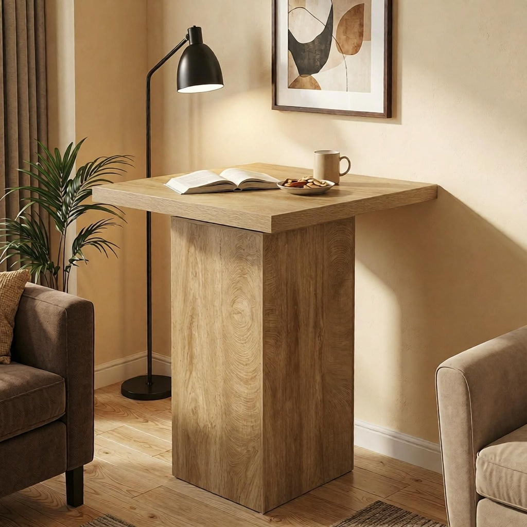 39.4 Inch Square Bar Table High Top Bistro Pub Cocktail Dining Table Kitchen Island Countertop Restaurant Furniture