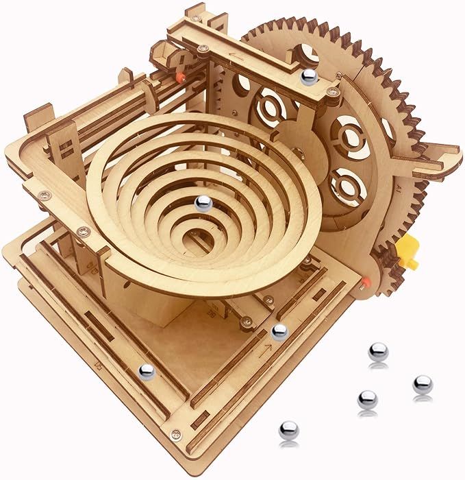3D Puzzle Wooden Marble Run for Adults DIY Model Kit Assembly Wood Crafts Mechanical Puzzle for Teen Age 14+ Years Old