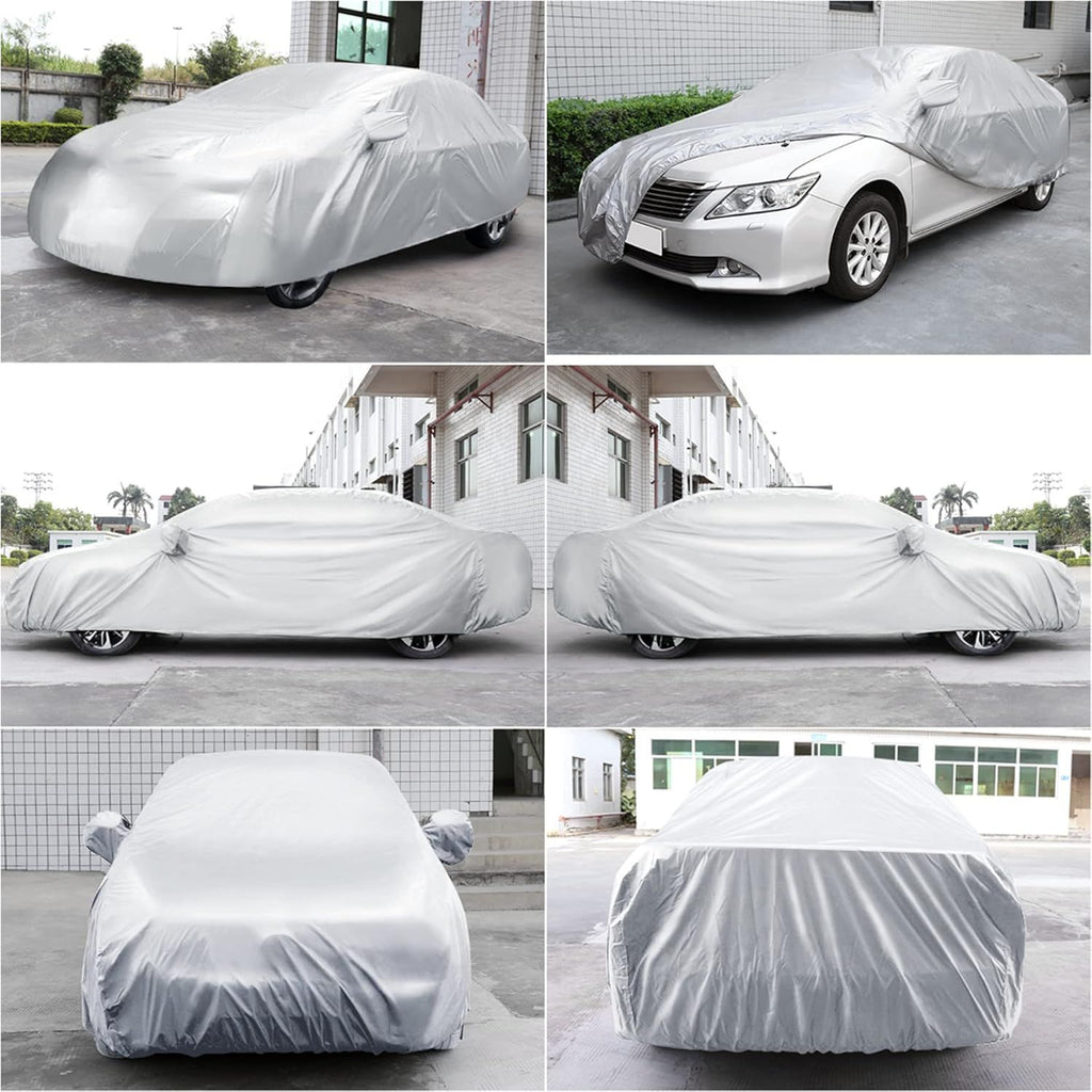3L Non-Waterproof Compact Car Cover - Rain/UV Protection for Sedans & Coupes (Fits Up to 4.75m)