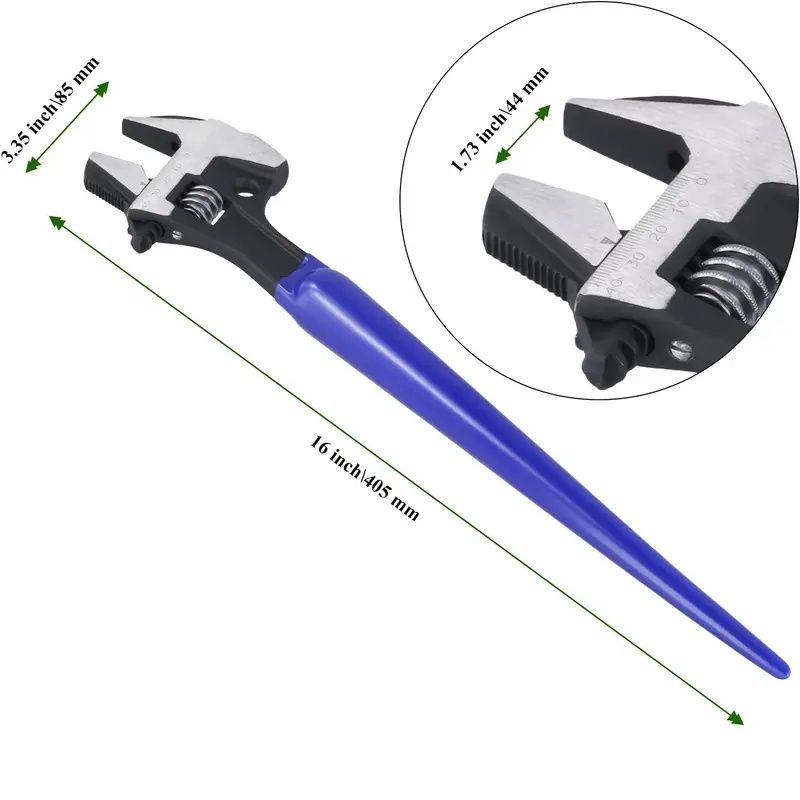 4-in-1 Multi-Function Adjustable Spud Wrench | C-Shaped Dual Head | Titanium Alloy | Universal Fit | Hammer & Crowbar Integration | Professional Grade for Industrial & Automotive Maintenance