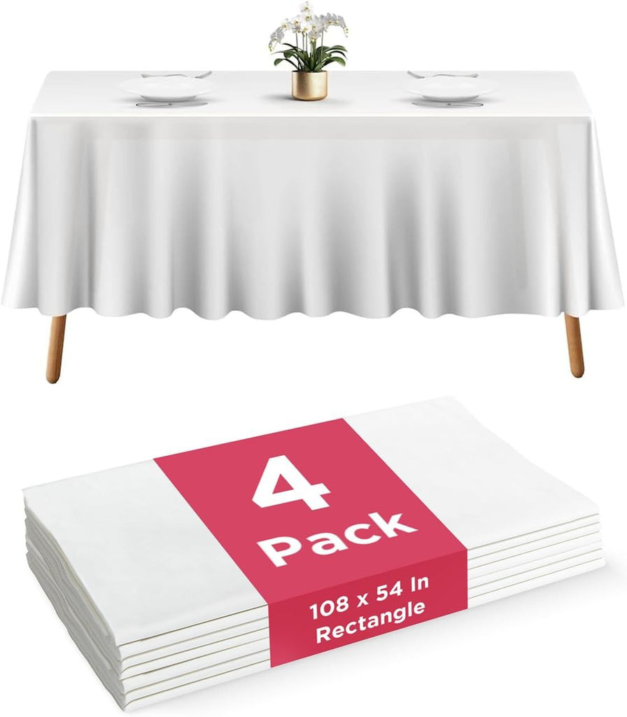 4 Pack Plastic Table Cloth Disposable