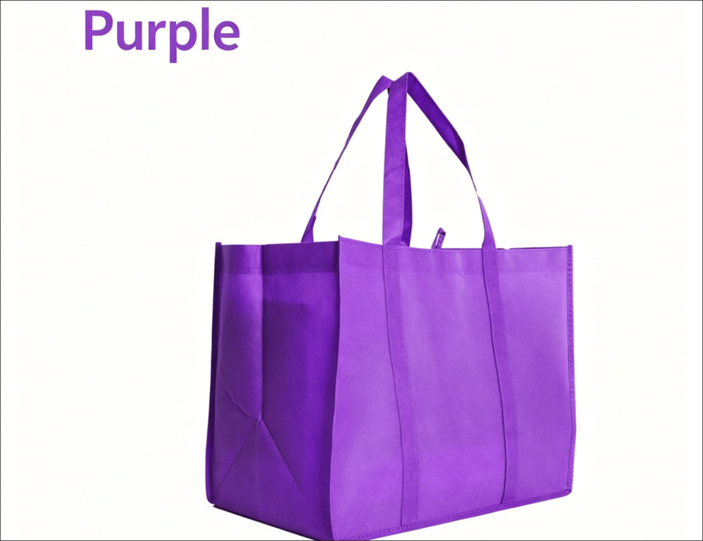 4 Pack Reusable Non-Woven Grocery Tote Bags, Large Waterproof Eco Friendly Shopping Bags with Reinforced Handles, Blank Customizable Gift Storage Totes for Supermarket