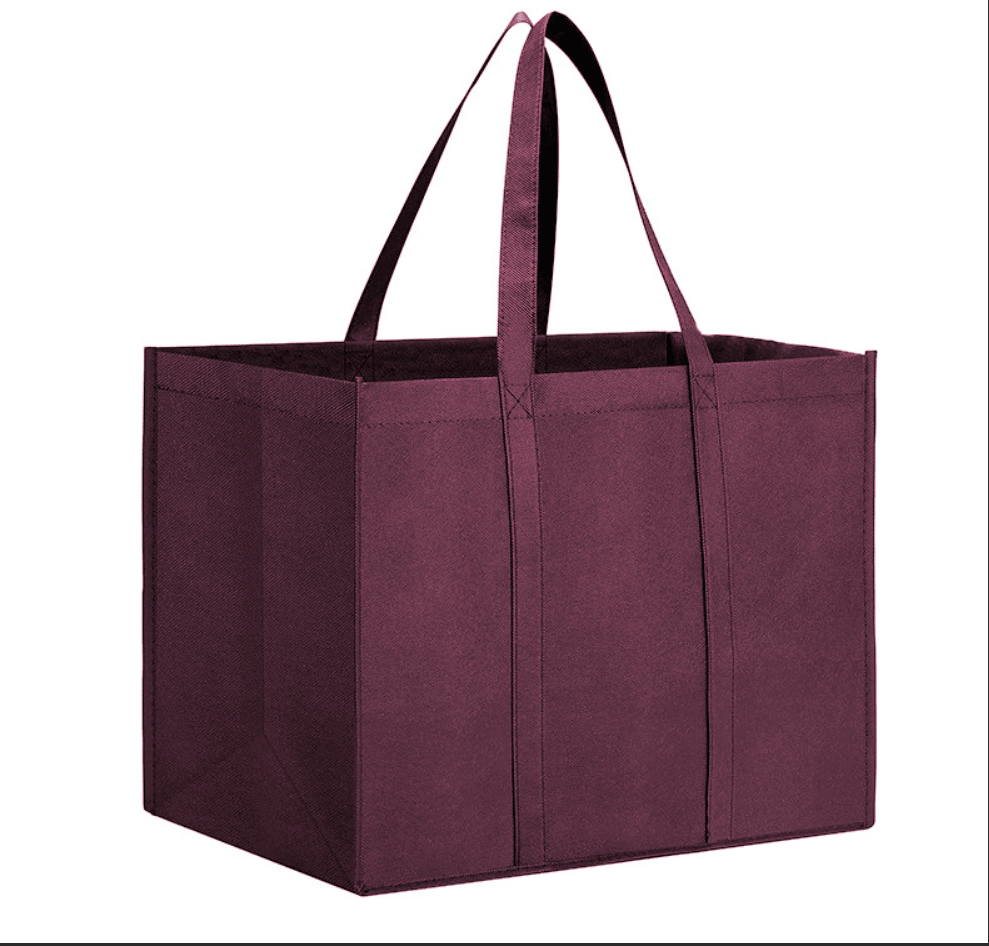 4 Pack Reusable Non-Woven Grocery Tote Bags, Large Waterproof Eco Friendly Shopping Bags with Reinforced Handles, Blank Customizable Gift Storage Totes for Supermarket
