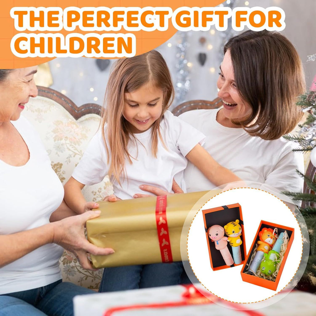 4 Pack Small Mini Cute Kids Flashlight, Rechargeable Animal Flashlights for Boys Girls,Christmas Gifts Stocking Stuffers