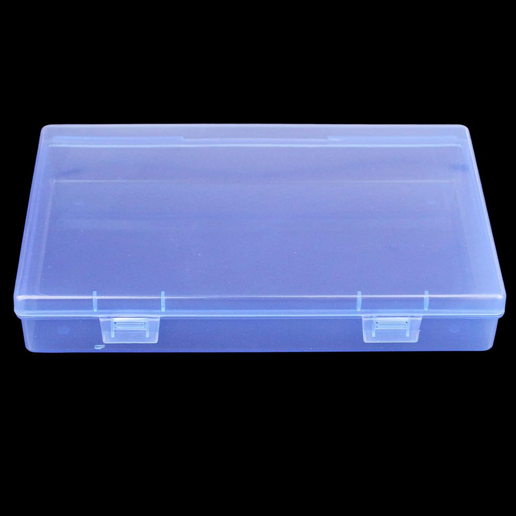 4 Pieces Rectangular Plastic Boxes Empty Storage Organizer Containers with Hinged Lids for Small Items and Other Craft Projects (Blue, 7.1 x 4.3 x 1.2 inch)