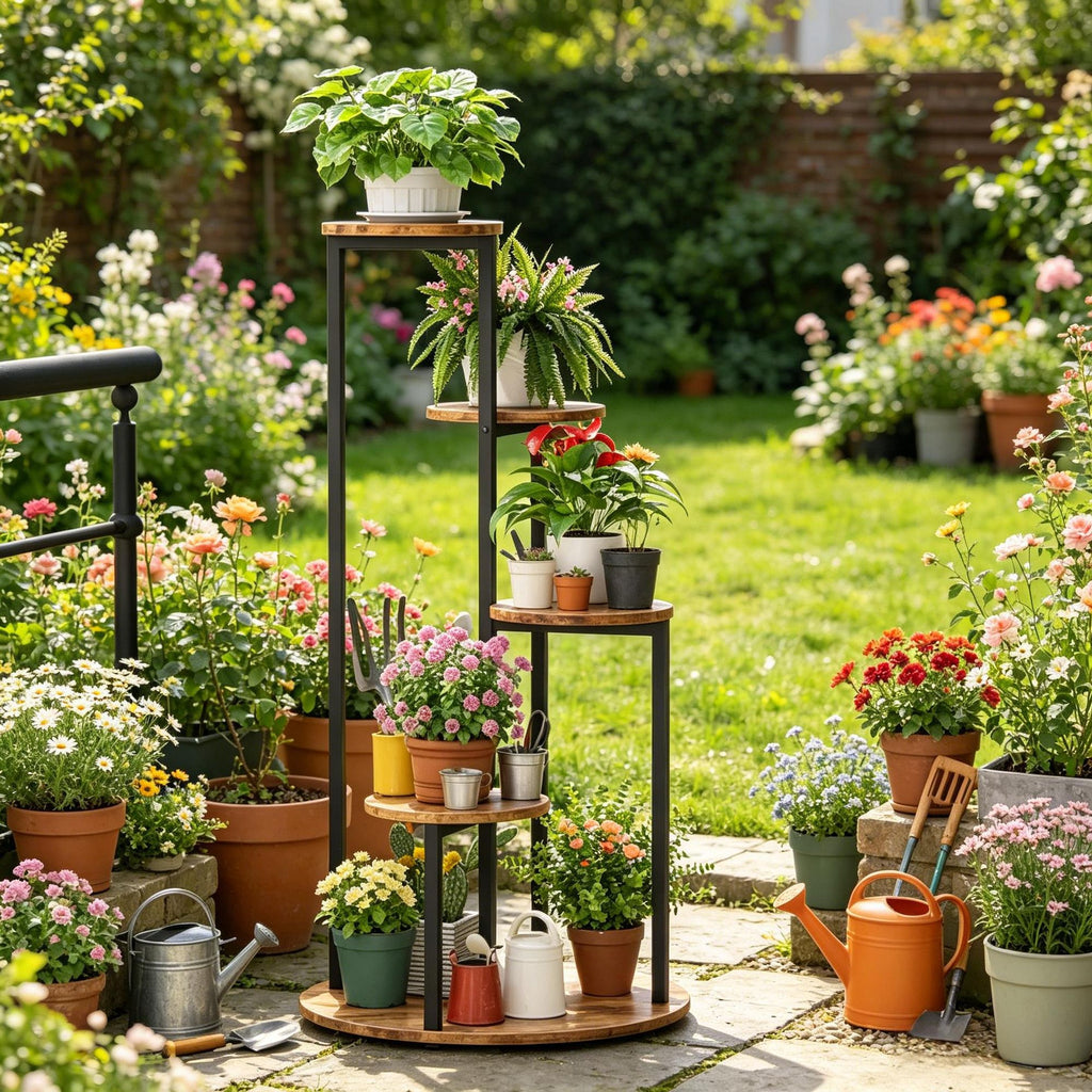 4-Tier Plant Stand Multiple Potted Plants Holder Corner Flower Shelf for Living Room Bedroom Kitchen Organizer Rack
