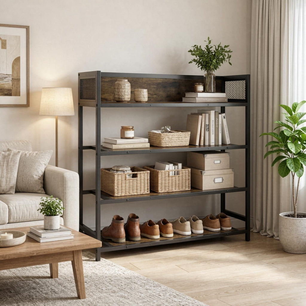 4-Tier Shoe Rack with Heavy