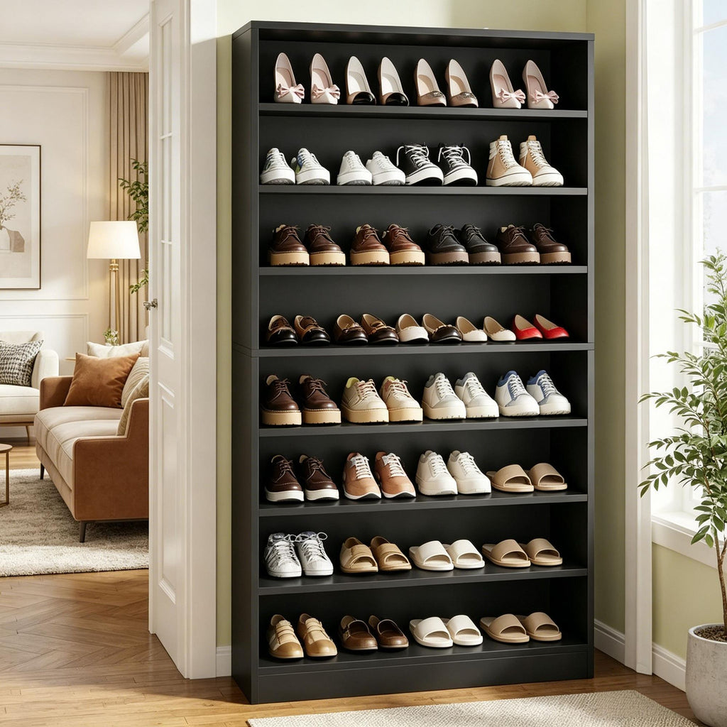 40-45 Pairs Shoe Cabinet Storage Organizer with Open Shelves - Vertical Shoe Rack for Home Organization