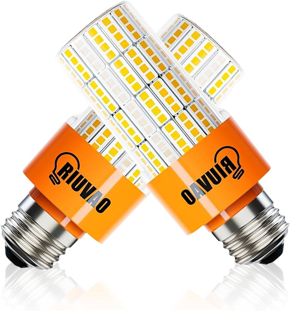 40W LED Corn Light Bulb, 320W Equivalent 5000LM, 5000K Daylight, Waterproof & 90% Energy Saving - E26 Base Corn Cob Light for Home, Garage, Fan (2-Pack)