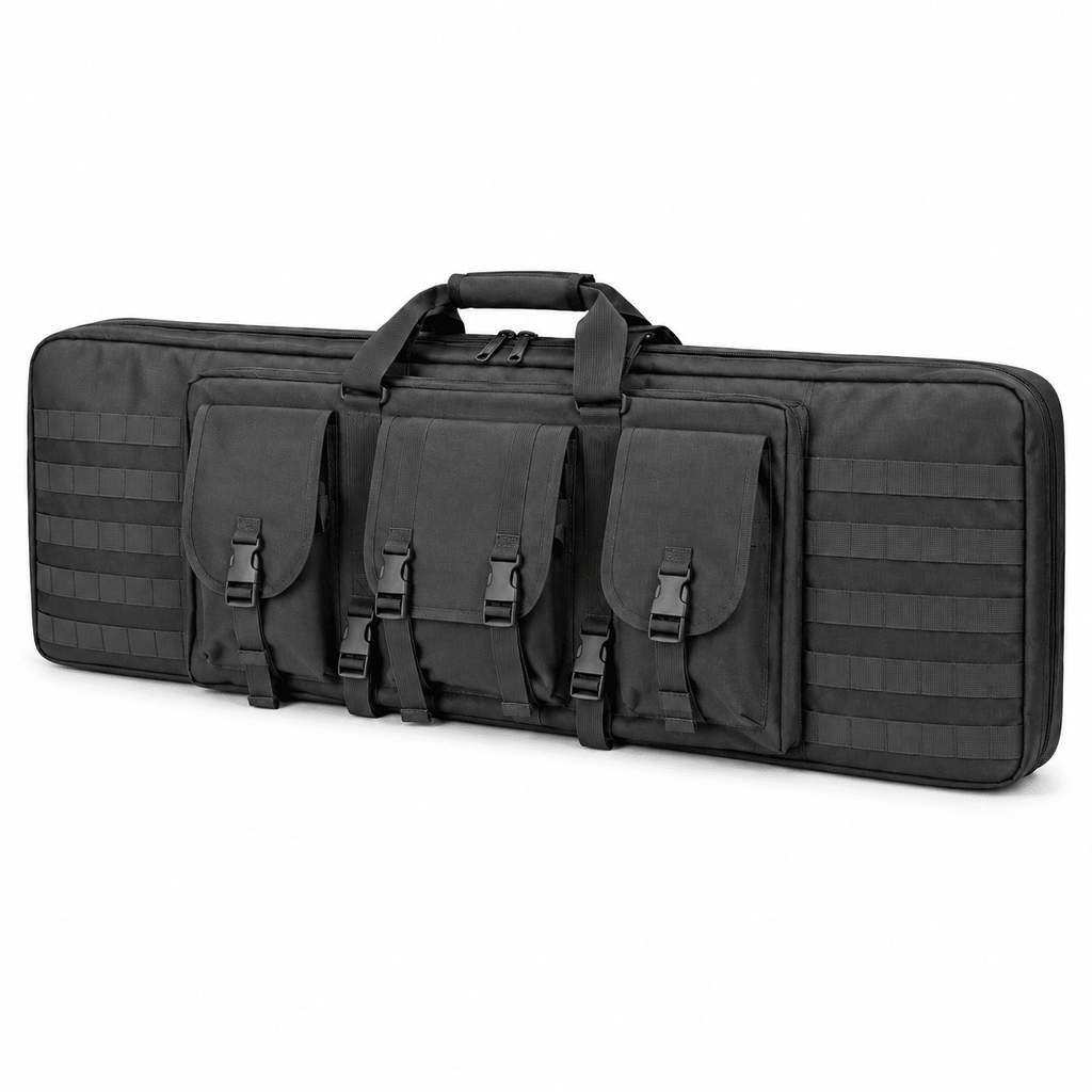 42-Inch Padded Long Equipment Carrying Case with Storage Pockets and Shoulder Strap