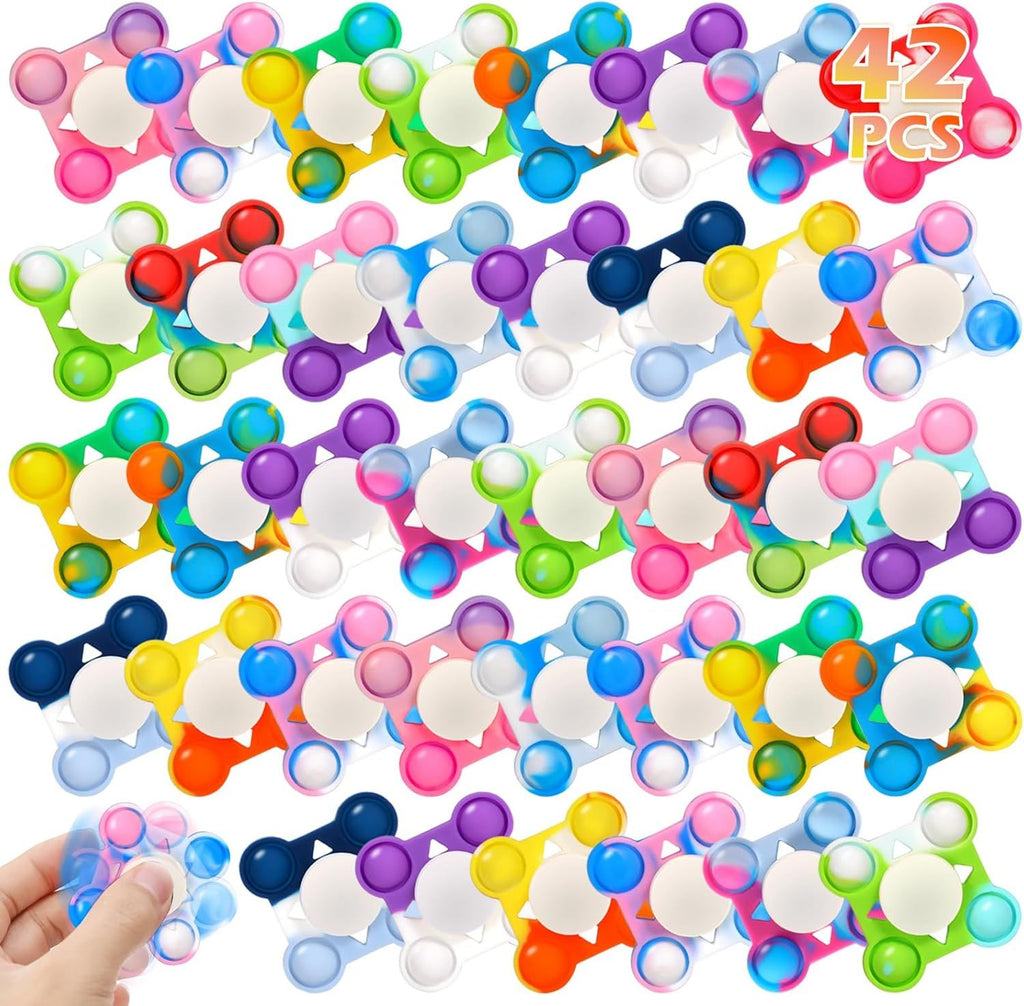 42 PCS Pop Fidget Spinners - Colorful Party Favors for Kids
