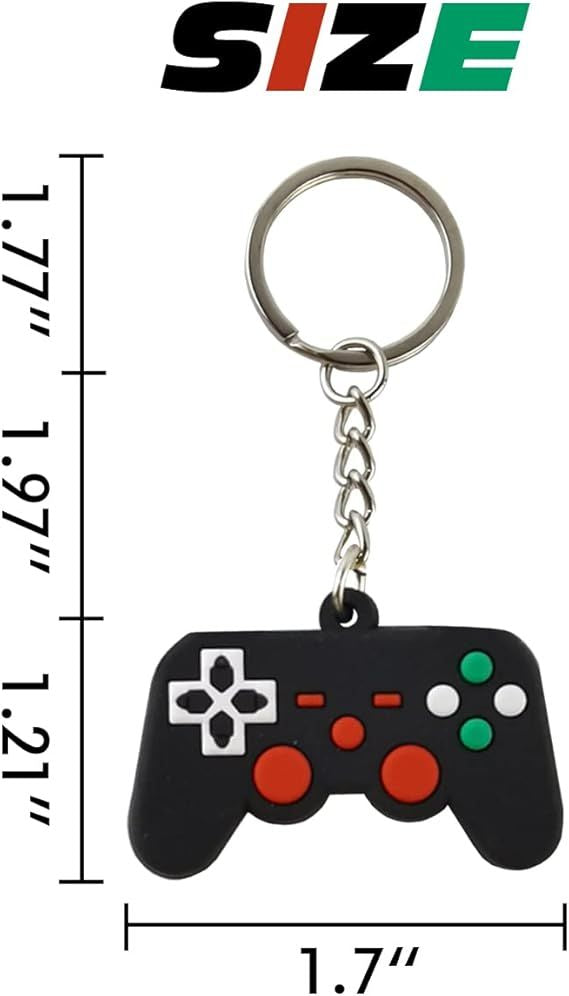42PCS Video Game Controller Keychains Game Controller Handle Key Ring Video Game Keychain Pendant for Video Game Party Favors Birthday Baby Shower Child Present