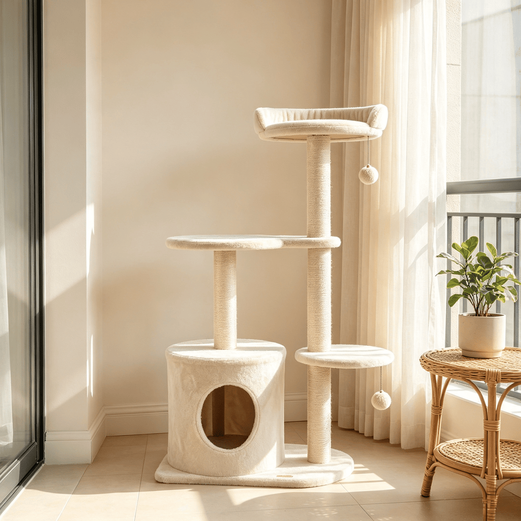43" Cat Tree for Indoor Cats Comfortable Plush Perches Sisal Scratching Posts Multiple Levels for Play And Rest