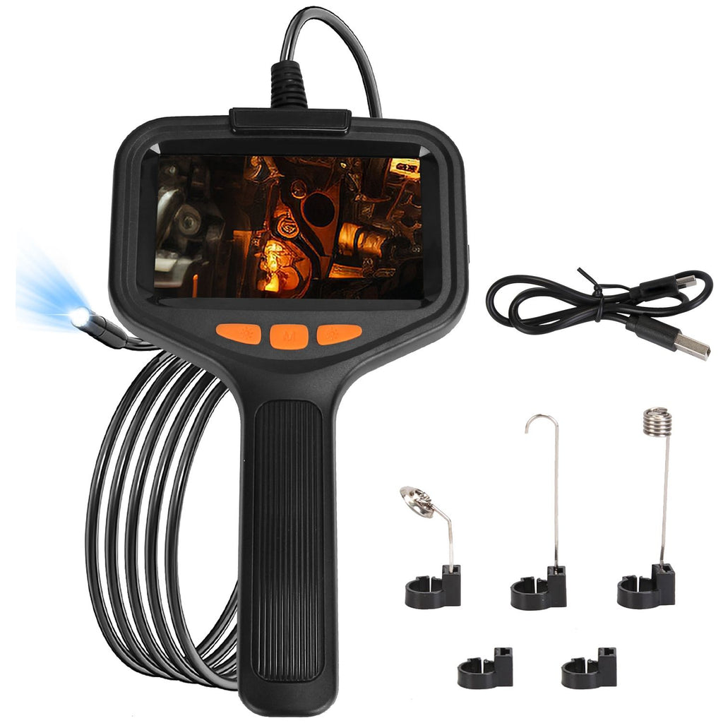 4.3in Inspection Camera with Light Articulating Borescope Endoscope Camera with 16.4FT Wire 2 Modes 3 Adjustable Brightness IP67 Waterproof for Plumbing Automative Inside Wall
