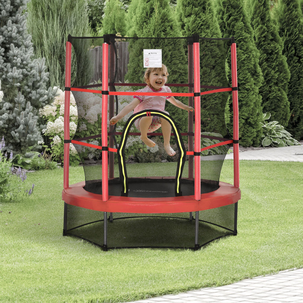 4.5FT Trampoline Jumping with Enclosure Net Springless Design and Safety Pad, Kids Trampoline for Ages 3 to 6