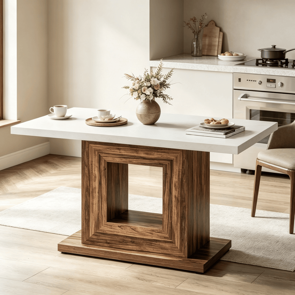 47" Farmhouse Kitchen Dining Table for 4 - Country Style Dinner Table for Home