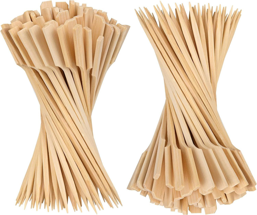 4.7 Inch Bamboo Skewers, 300 PCS Bamboo Paddle Wood Picks, Toothpicks for Appetizers, Cocktail Picks for Drinks, Food Picks, BBQ, Sandwich, Barbecue Snacks.