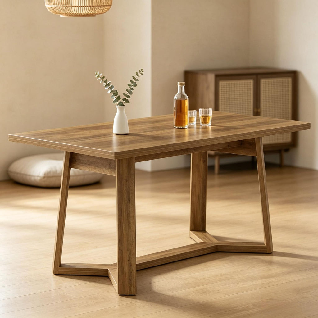 47 Inch Dining Table for 4 Rectangular Kitchen Table with Sturdy Base Modern Home Furniture Wood Table