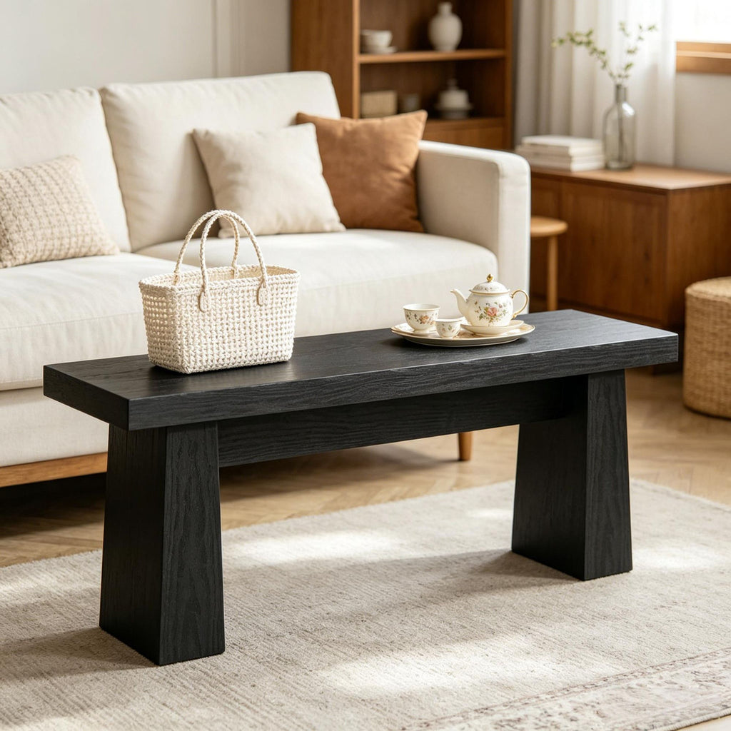 47 Inch Wooden Entryway Bench Dining Table Bench End of Bed Bench Home Decor And Furniture for Living Room