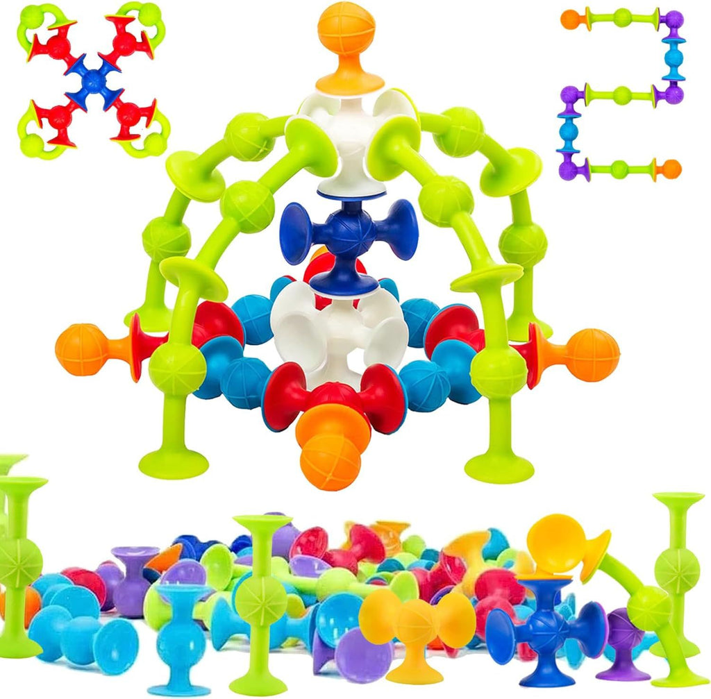 48 Piece Suction Cup Bath Toys for Kids Ages 3+, Sensory Toys for Autistic Children
