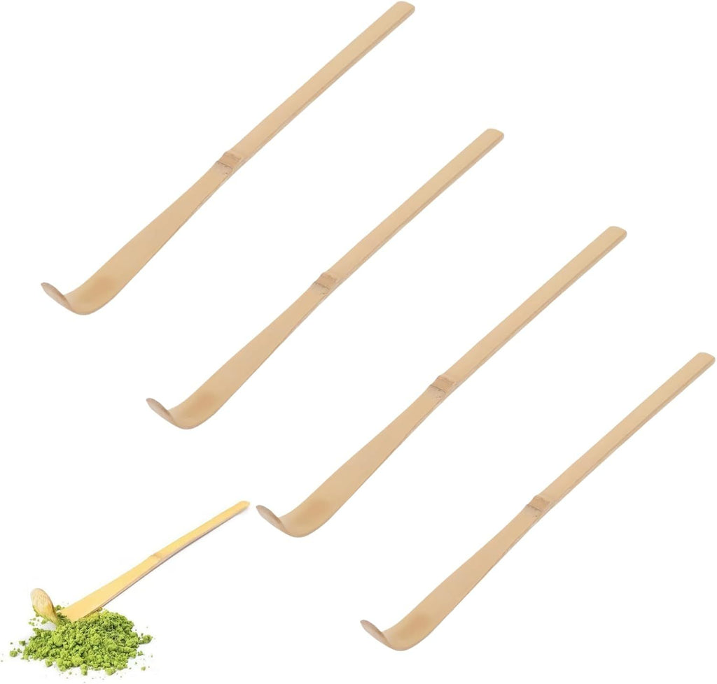 4PCS Bamboo Matcha Scoop, Chinese Tea Ceremony Utensil for Green Tea, Tea Whisk Scooping for Coffee, Spices, Tea Scoops/Matcha Spoon/Bamboo Scoop/Tea Accessories, Tea Leaf Sticks