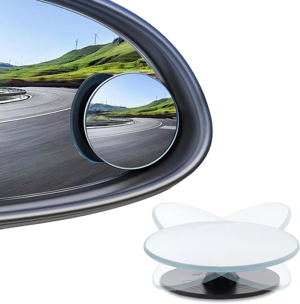 4PCS Blind Spot Mirror, Round HD Glass Side Blind spot, Frameless Convex Mirror Car with Self Adhesive Back for Cars, SUV, Trucks, Universal Vehicles