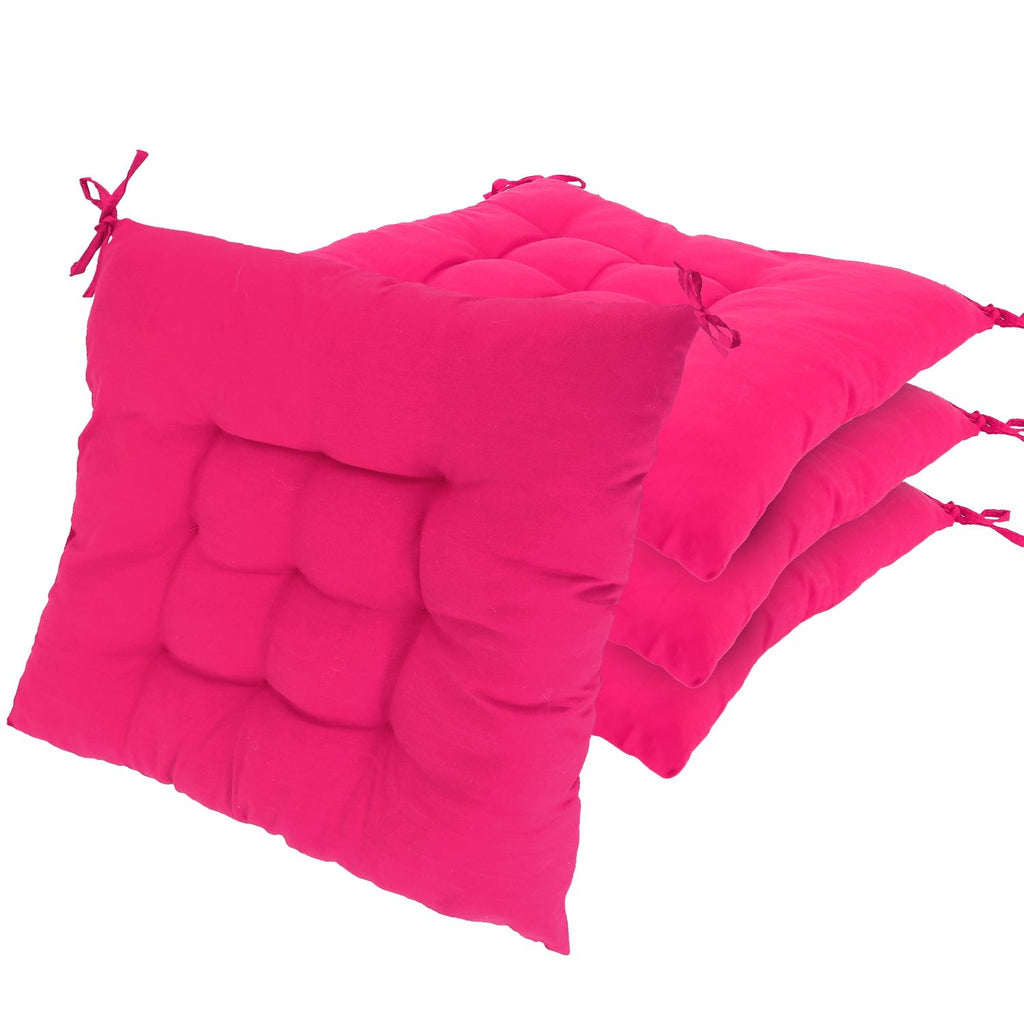 4Pcs Chair Cushion Pads Pillow 17.72x17.72x2.37in Soft Tie On Square Sitting Mats For Home Office Car Sitting Travel(Thickened)