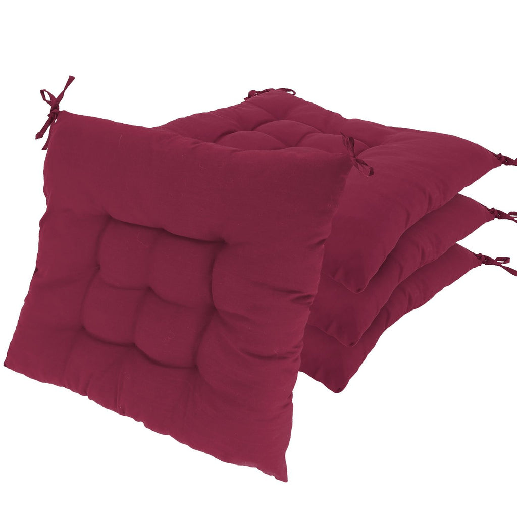 4Pcs Chair Cushion Pads Pillow 17.72x17.72x2.37in Soft Tie On Square Sitting Mats For Home Office Car Sitting Travel(Thickened)
