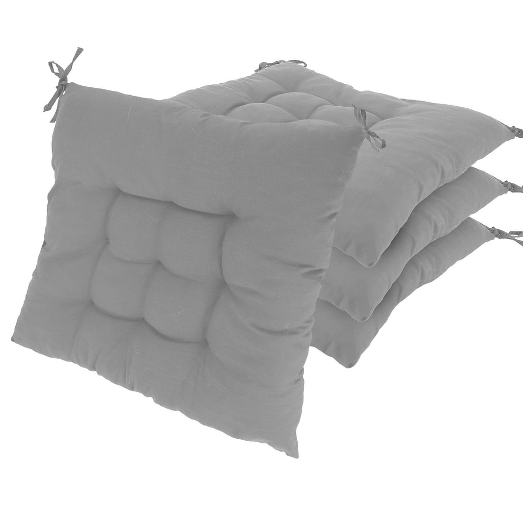 4Pcs Chair Cushion Pads Pillow 17.72x17.72x2.37in Soft Tie On Square Sitting Mats For Home Office Car Sitting Travel(Thickened)