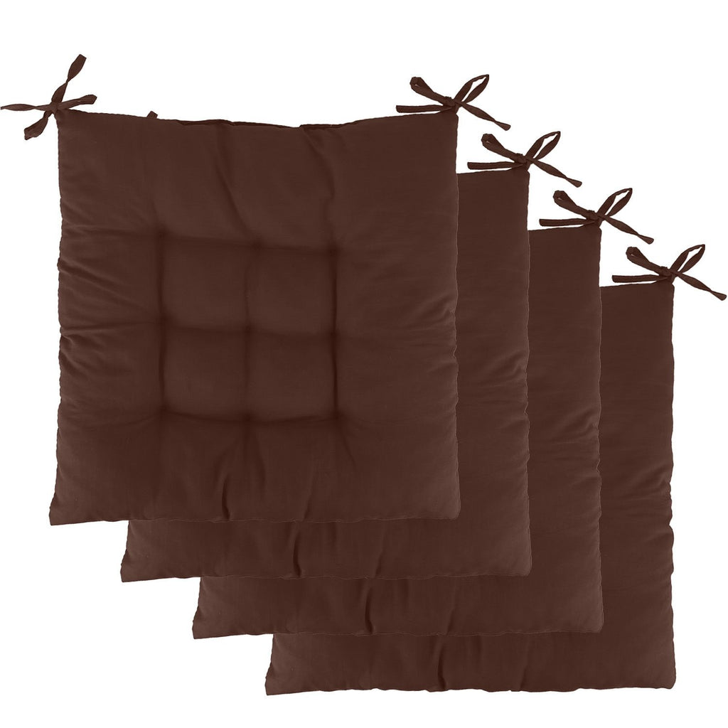 4Pcs Chair Cushion Pads Pillow Soft Tie On Square Sitting Mats For Home Office Car Sitting Travel(Standard)