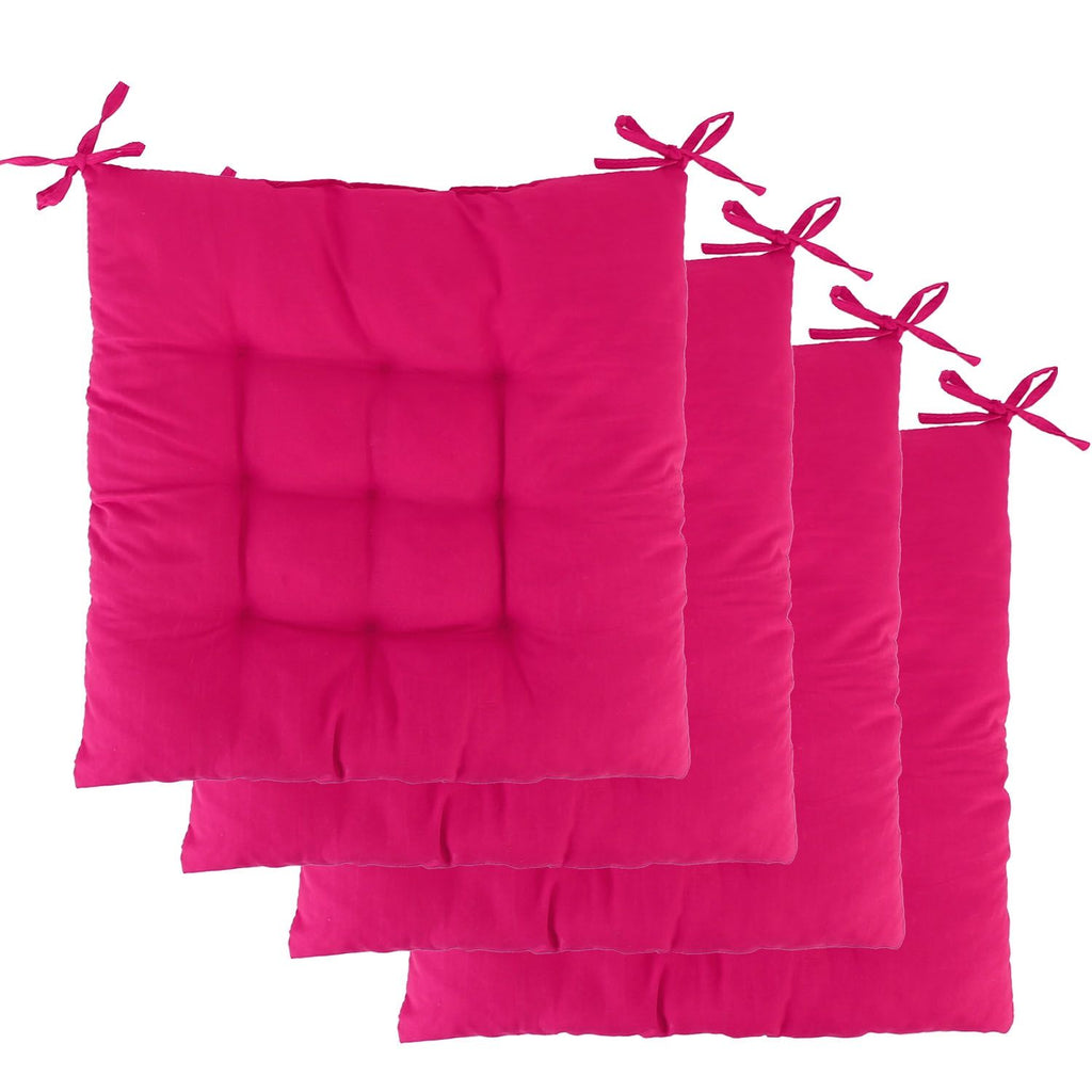 4Pcs Chair Cushion Pads Pillow Soft Tie On Square Sitting Mats For Home Office Car Sitting Travel(Standard)