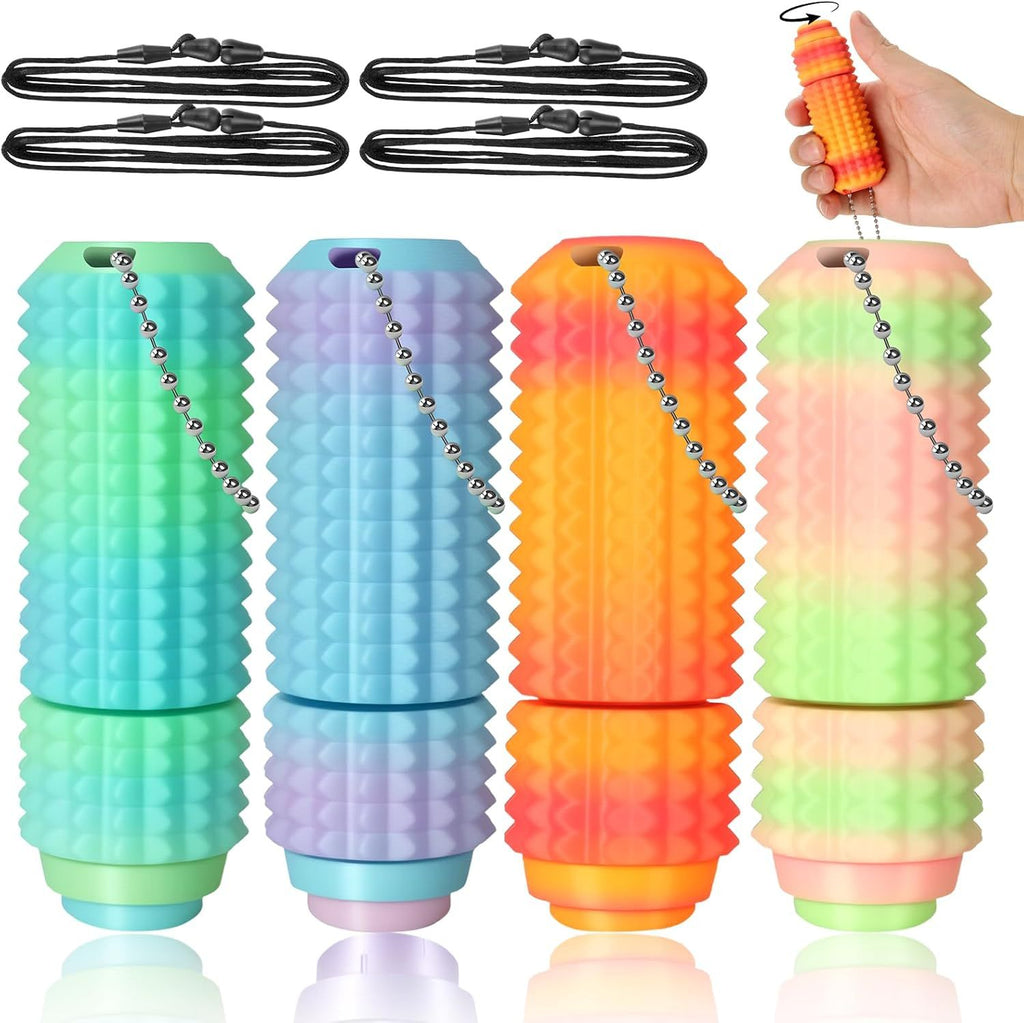 4PCS Little Ouchies Fidget Toys, Portable Spiky Grippie Stim Tool, Pocket Fidget Toy for Adults, 3D Printed Stim Sensory Key Anxiety and Stress Relief, Gifts for Adult with Autism ADHD